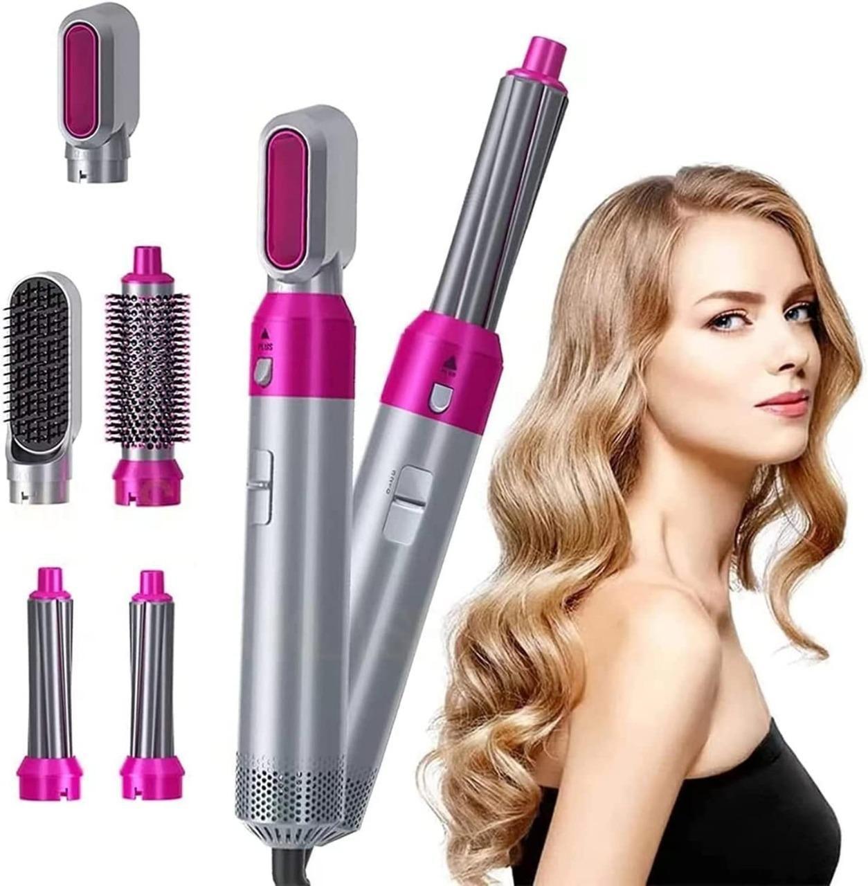 Modern Picks 5 in 1 Multifunctional Hair Dryer, Detachable Multi-Head Hot Air Comb, The Negative Ion Automatic Suction Hair Curler