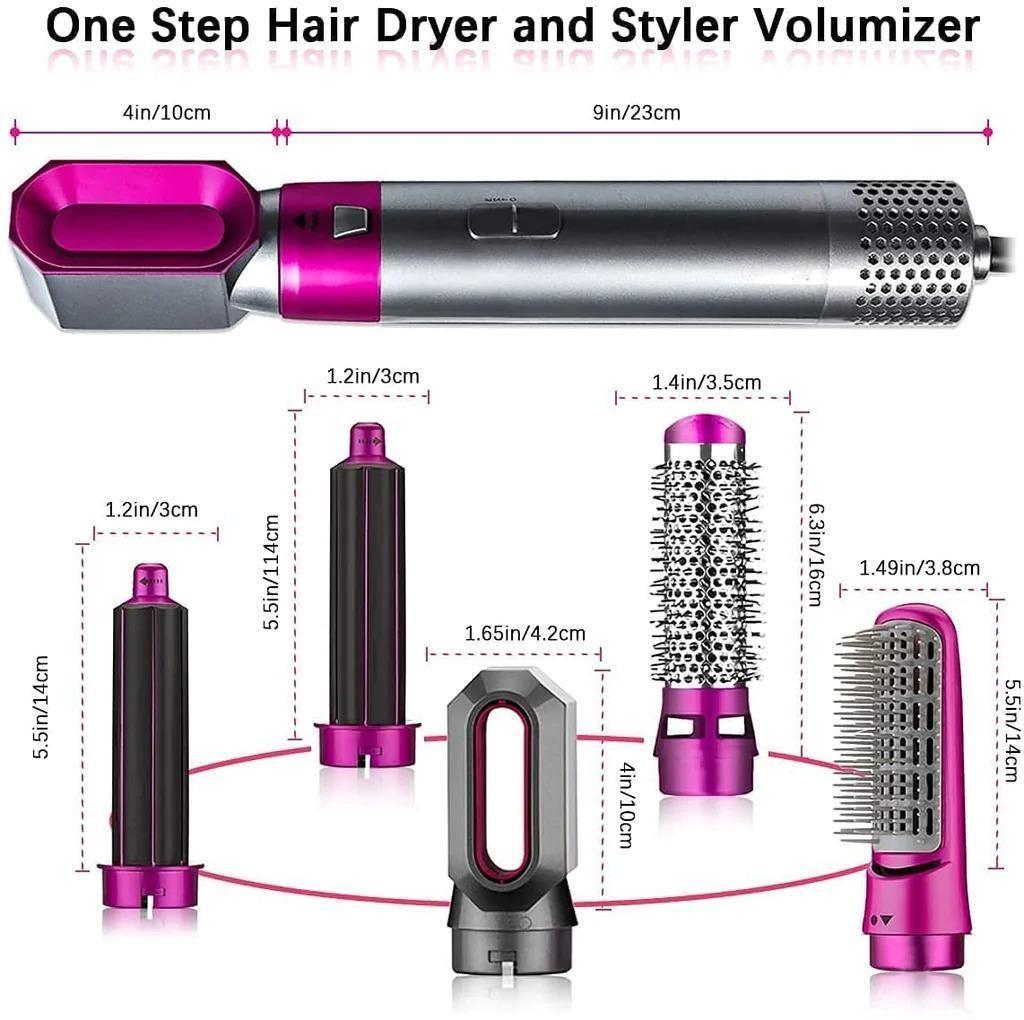 Modern Picks 5 in 1 Multifunctional Hair Dryer, Detachable Multi-Head Hot Air Comb, The Negative Ion Automatic Suction Hair Curler