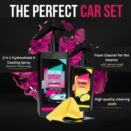 Modern Picks 3 in 1 Coating Spray Combo- 1 Foam Car Cleaner, 1 Coating Spray, 1 Microfibre Cloth
